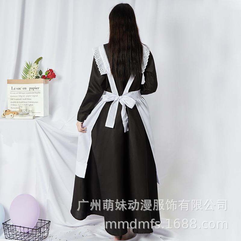 Original Ladies White Maid Costume Cafe Waiter Cosplay Costume Women's Dress Set