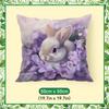 Purple Flower Rabbit Pillowcase Printed Polyester 40/45/50Cm Throw Pillowcover Decorative Sofa Cushion Pillowslip Home Decor