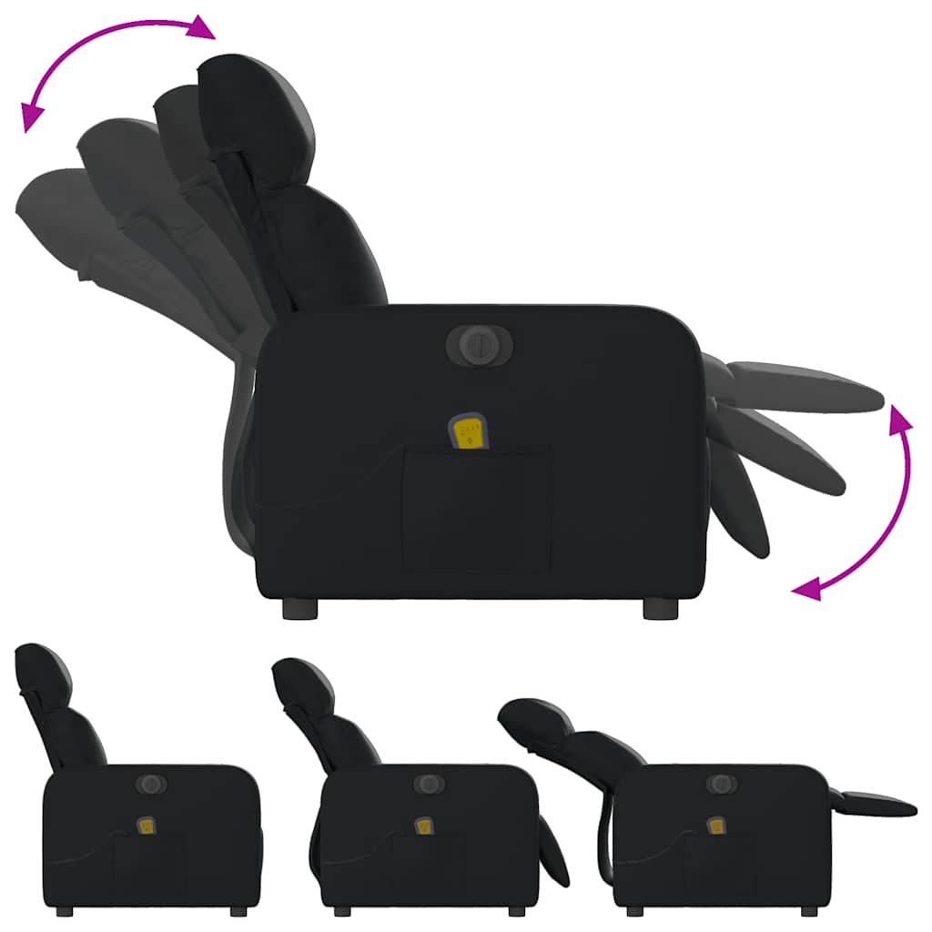 Vidaxl Foldable Massage Armchair, Electric, Black, Faux Leather