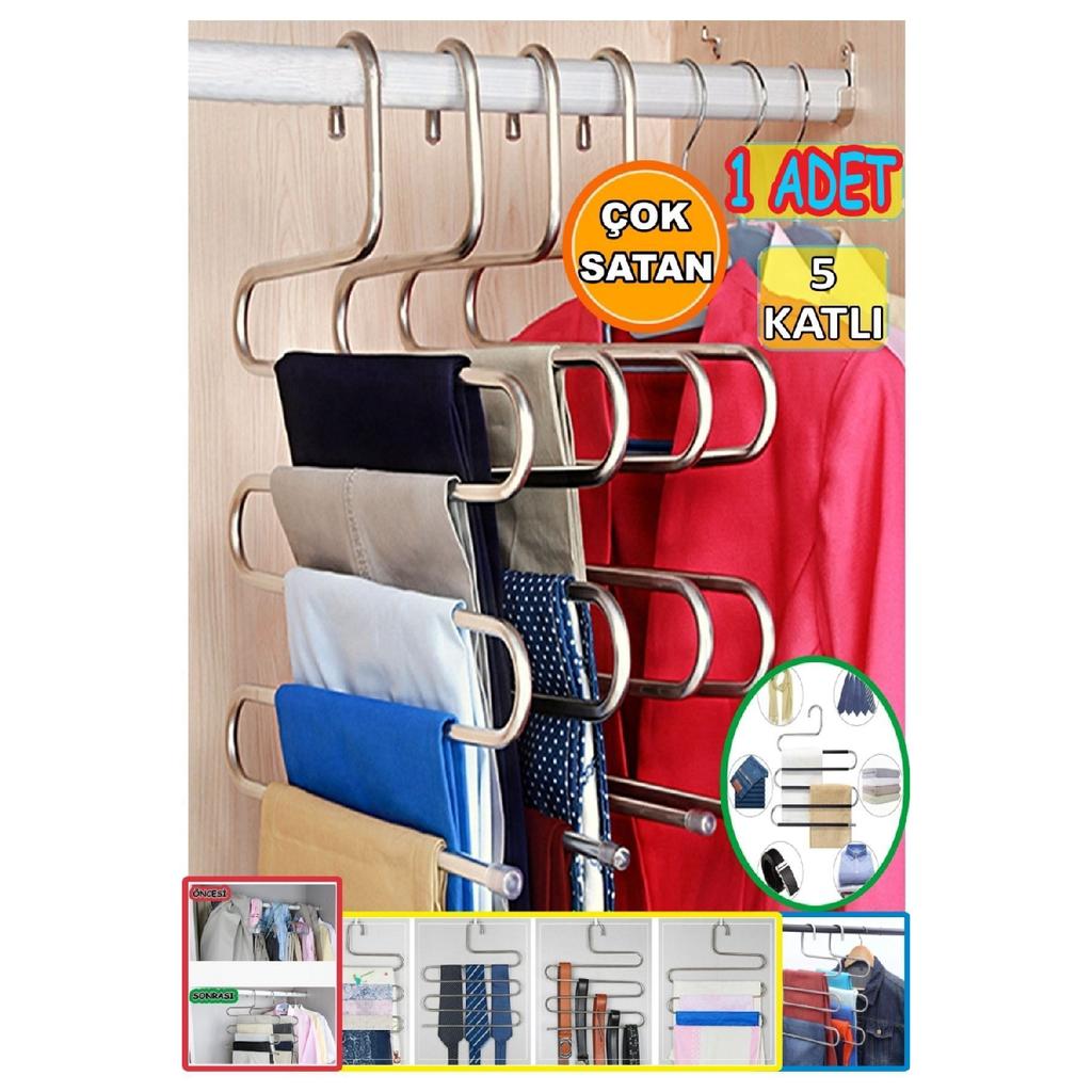 5 Tiers Metal Trousers Clothes Hanger Clothes Scarf Scarf Towel Tie Organizer