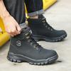 Men‘s Work Safety Shoes Waterproof Steel Toe Boots Lightweight Design with Anti-Smash Anti-Puncture Suitable for Exploitation