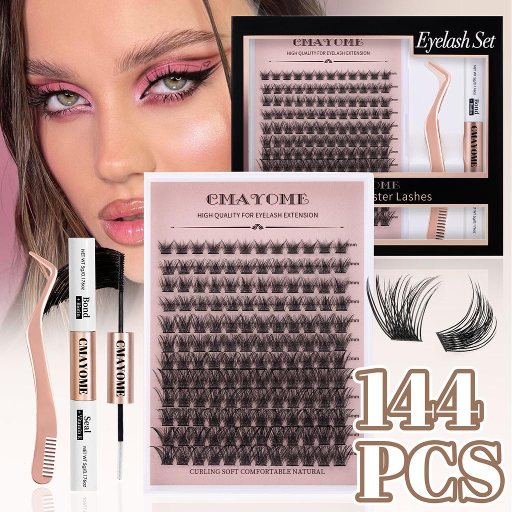 Single Cluster C Curved Multi-Hair False Eyelash Set 8-16Mmdiy Segmented Grafting Thick Eyelashes
