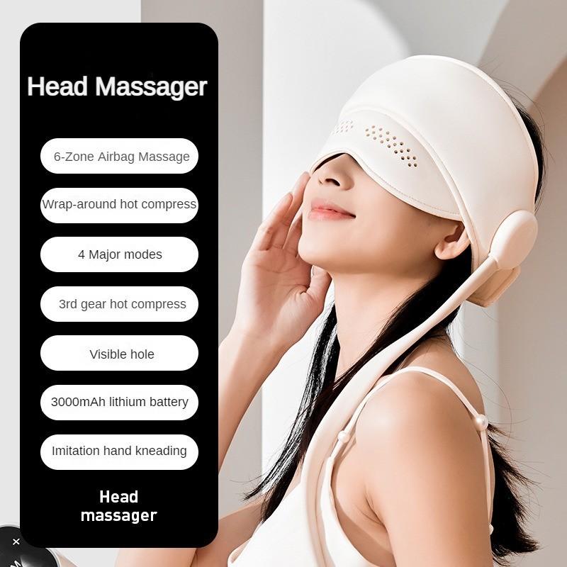 5W Fully Automatic Head Eye Integrated Massage Helmet Household Head Massager Airbag Wrapping Heating Massage Equipment