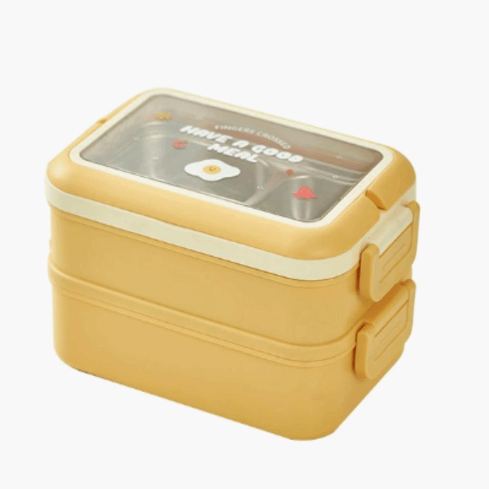 2 Layer Lunch Storage Container Stainless Steel Food Container Compartment Lunch Box  For Picnics