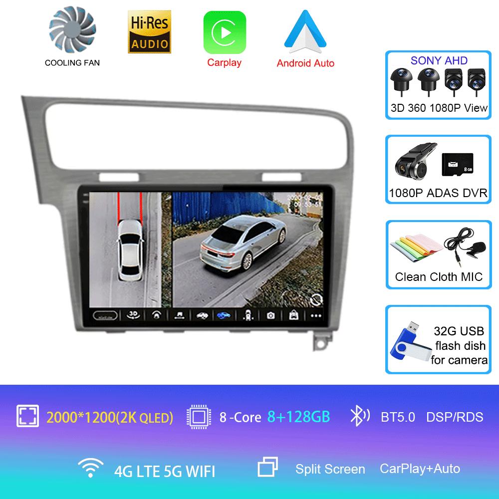 Car Radio Android 14 For Volkswagen VW Golf 7 MK7 GTI 2013-2020 Carplay HD Multimedia Auto Qualcomm GPS Stereo Video Player 2din