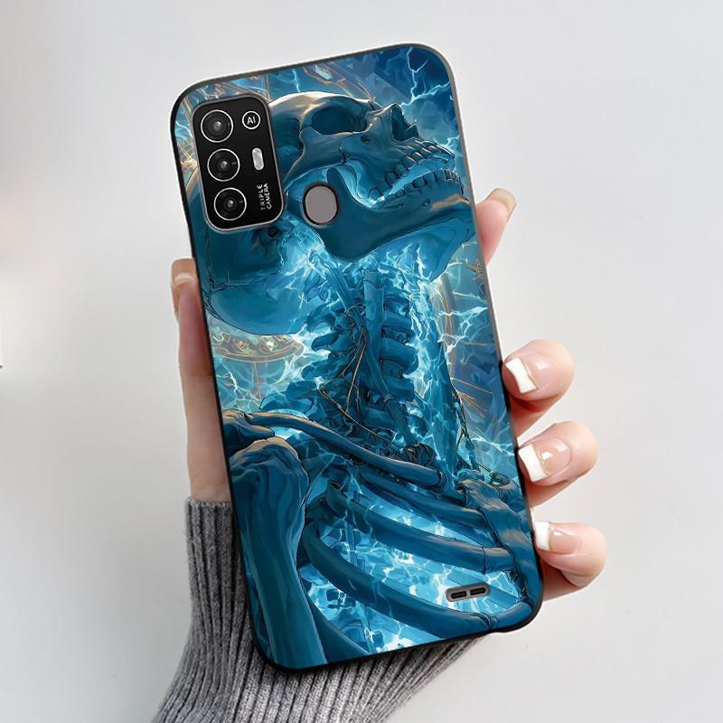 Für ZTE Blade A52 Hülle Für ZTE BladeA52 Rückabdeckung Silikon Weich Schwarz TPU Luxus Drache Niedlich Cool Jungen Mädchen Stoßfänger Handyhülle