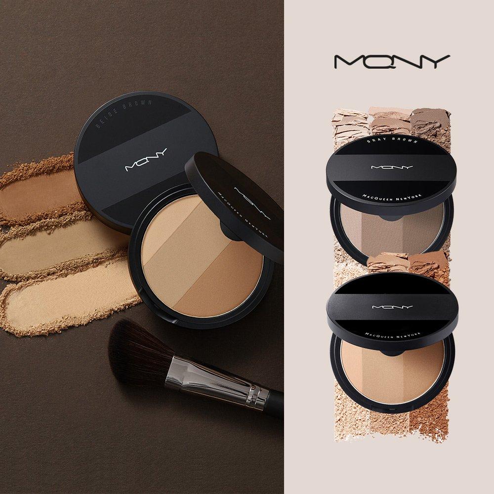 

MQNY [SET] Fake Up 3 Color Shading + Кисть для теней бежево-коричневый/серо-коричневый Beige Brown + Brush
