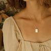 Chihang Gold-Plated Stainless Steel Square Pendant Clavicle Necklace