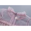 Spring and Autumn New Children's Dress with Lace Trim, Mesh, Embroidery, Puff Sleeves, Long Sleeve Girls' Dress, Korean Style