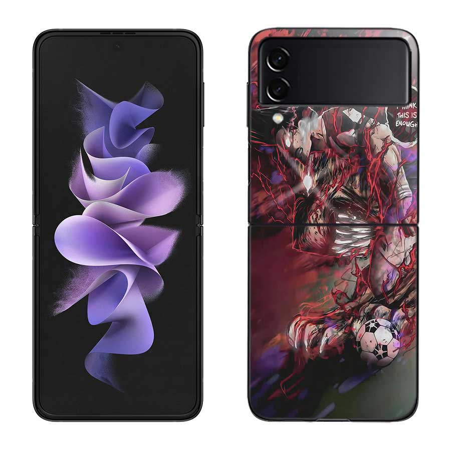 

Blue Lock Anime Phone Case For Samsung Z Flip 7 6 5G Galaxy Z Flip 5 4 3 Black Hard Cell Cover Luxury PC Shell Coque Samsung Z Flip 7 5G