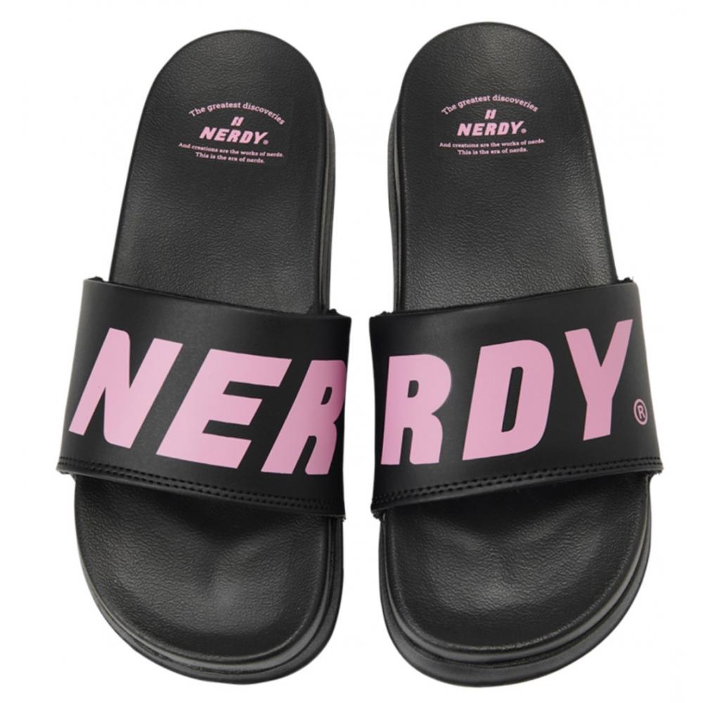 

NERDY Большие шлепанцы с логотипом 23SS, черные