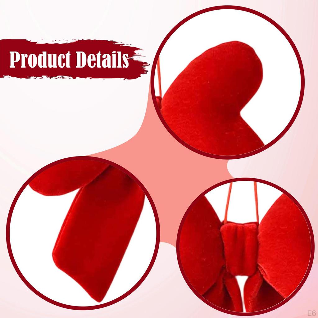Red Bow Hanging Decoration Christmas Tree Anniversary Wedding Valentines Day Bowknot Xmas