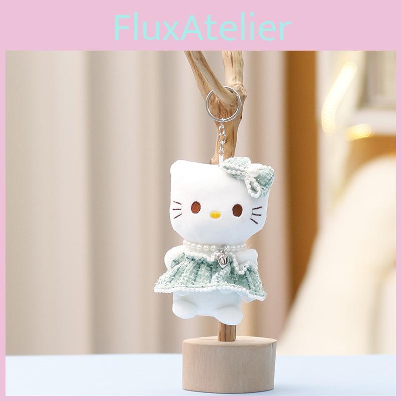 Pendant Plush With Artificial Pearl Necklace And Plaid Skirt Decor