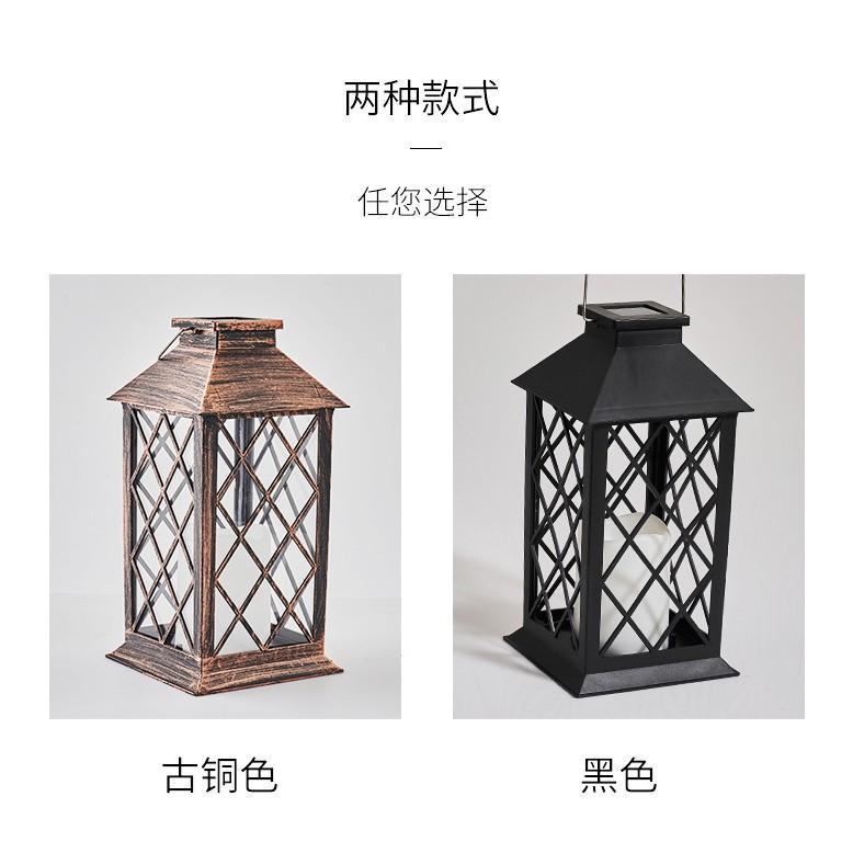 Outdoor Solar-Powered Courtyard Candle-Style Lantern, Retro Ambience Large Palace Lamp for Garden Lawn Landscape Decoration