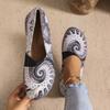 Plus Size Women's Flats Colorful Round-Toe Ethnic-Style Low-Cut Shoes Graffiti-Print Casual Versatile Shoes
