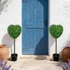 Artificial Heart Shaped Topiary Stake Faux Boxwood Garden Decoration for Outdoor or Indoor Display Use