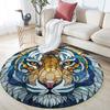 Tiger pattern round rug,Carpet Rug for Living Room Bedroom Playroom ,Non-slip Floor Mat,Holiday Gifts and Birthday Gifts.