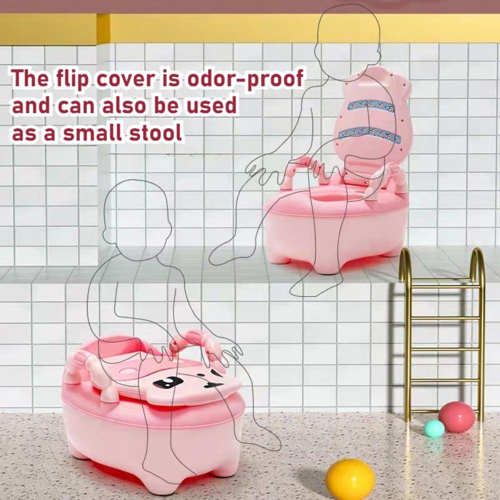 Toddler Toilet Training Potty Chair with Built-in Splash Guard Slip-Resistant Base Removable Bowl for Toddlers Cute Animal