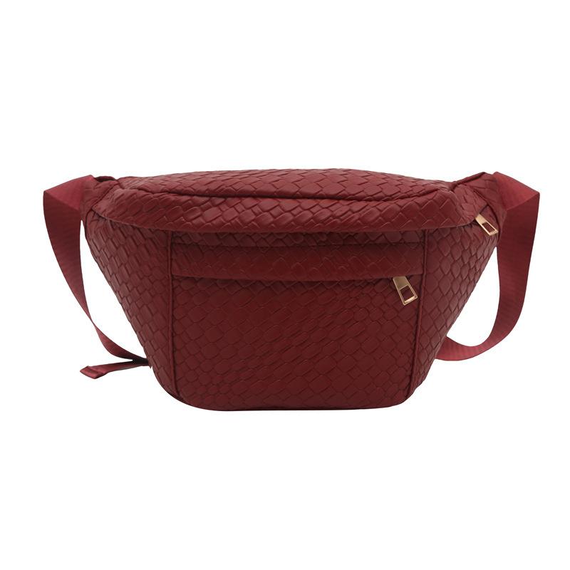 Foreign Style 2025 Spring New Retro PU Woven Women's Fanny Pack, Popular Shoulder Messenger Bag This Year, Trendy Breast Bag