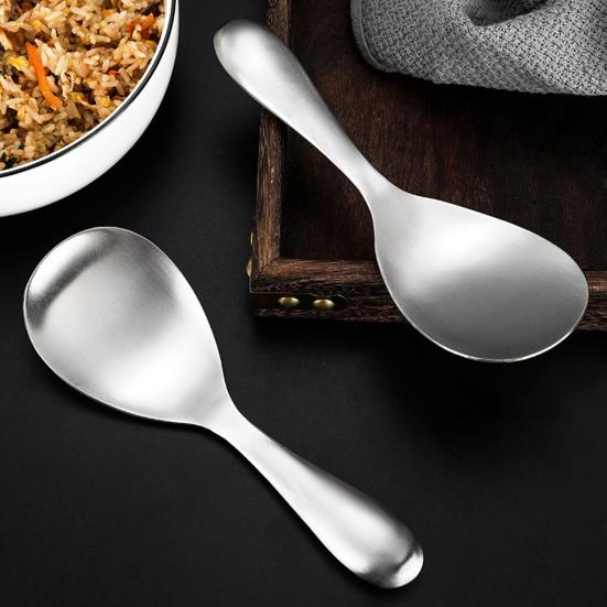 Rice Paddle Spoon Stainless Steel Rice Spatula Thickened Non Stick Rice Scooper for Rice Mashed Potato Salads Kitchen Utensils