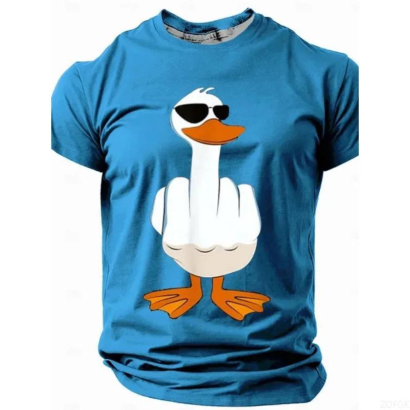 Summer Duck Print Men's T-shirt Summer Daily Casual Loose and Comfortable Short Sleeve Tees Top Outdoor Street Women T-shirt