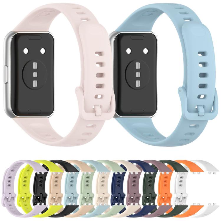 Smooth Solid‑Color Breathable Soft Silicone Replacement Watch Band Strap For Huawei Band 11 Pro / 11