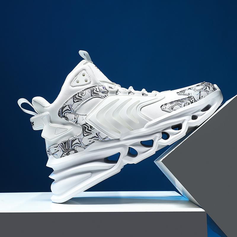 New winter leather blade sole men's shoes platform Guochao dad shoes men's running shoes 46 large size sports shoes