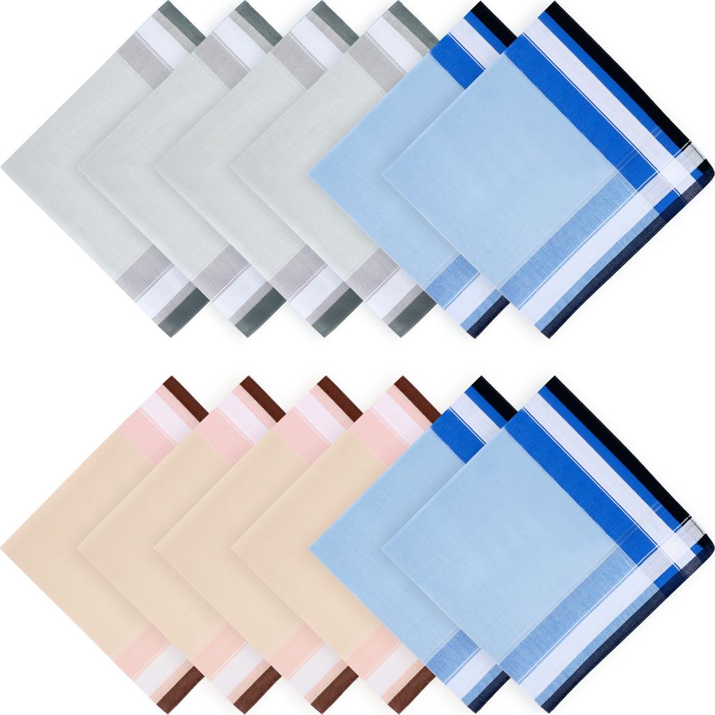 Men's Handkerchief Towels Multicolor Plaid Stripe Men Women Pocket Square Hankies for Grooms Weddings Prom Celebration Party