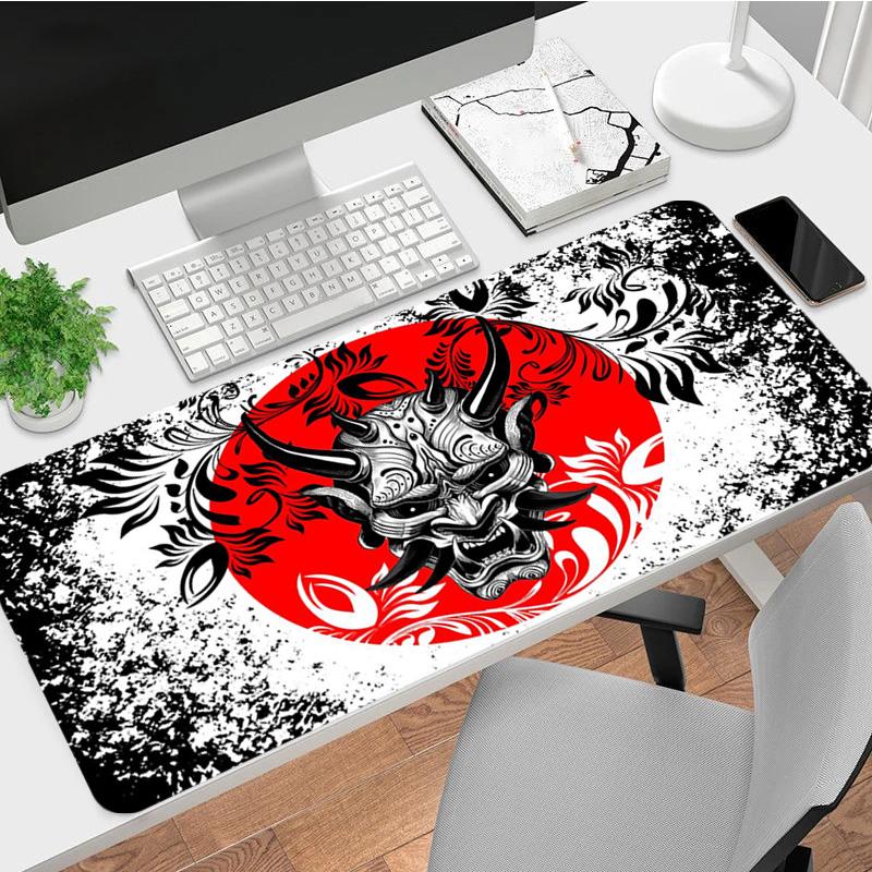 Japanese Demon Xl Gaming Mouse Pad Nonslip Rubber Base Stitched Edge Waterproof Desk Mat For Pc Laptop Gamer Office Computer Accessories C929100