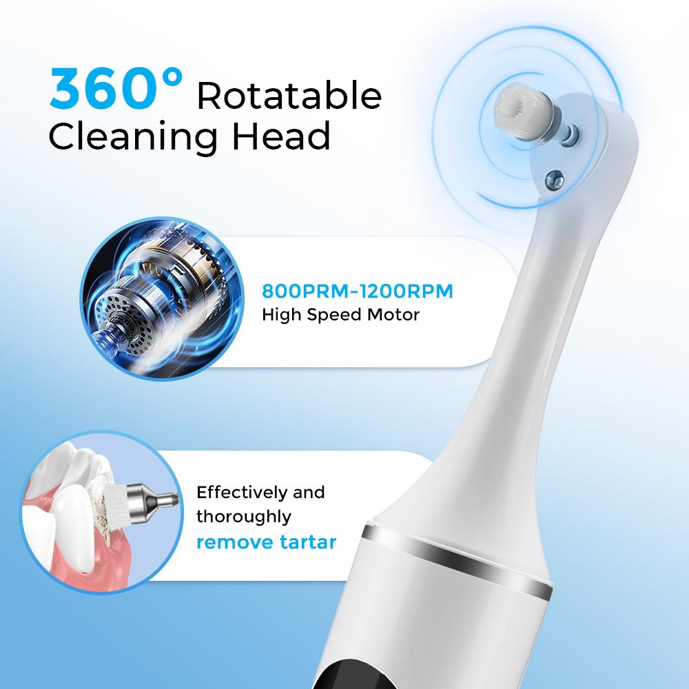 Teeth Polisher Electric Dental Tarter Remover 5 Mode Tooth Polisher Calculus Plaque Stains Removal Tooth Cleaning Tool LED Light