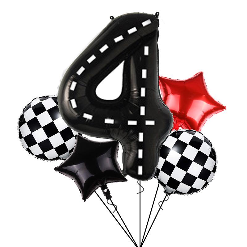 2pcs Black And White Striped Party Decoration Number Balloon Set