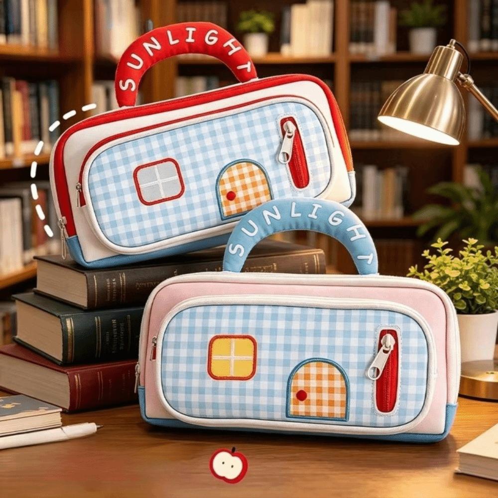 Large Capacity Pencil Case House Design Pen Bag Fashion Pencil Pouch School Supplies