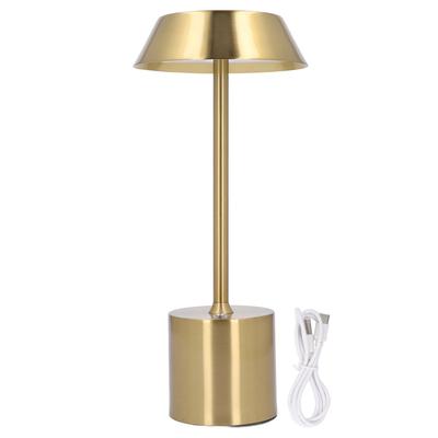 LED Cordless Desk Lamp Gold Rechargeable 3 Color Touch Dimmable Battery Operated Bedroom Lamp for