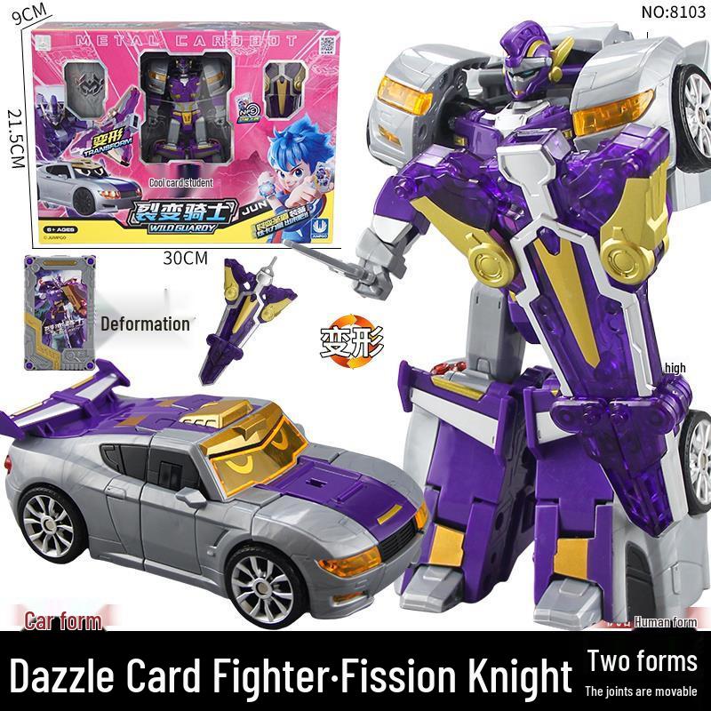 Xuan Card Fighter 2: Blue Lightning Thunder King Flame Dragon Transforming Robot Car Toy