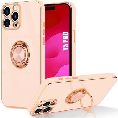 Protective Case - BOOLING - for iPhone 15 Pro - Pink - Elegant - Shockproof - Scratch-Resistant