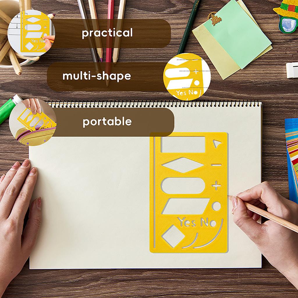 Flowchart Template Reusable Plastic Drawing Stencil Ruler With Multiple Patterns