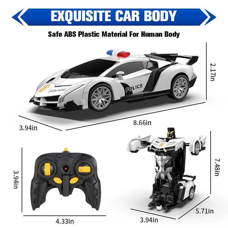 1:18 Remote Control Police Car/Robot Transformer - Spider Iron Man Edition