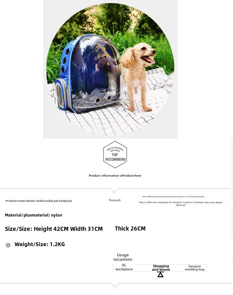 Transparent Double Shoulder Cat Backpack - Lightweight, Breathable & Panoramic Pet Bag for Outings