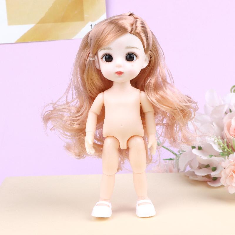 16cm Articulated Fashion Doll 13 Movable Joints Nude Unfinished Body DIY Dress Up Toy Ideal Gift for Girls