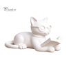 Desktop Ornaments for Office 3D Printed Reading Cat Figurine, Decorative Statue with Eyeglasses, Sculpture Creative Animal Ornament Home Bookshelf