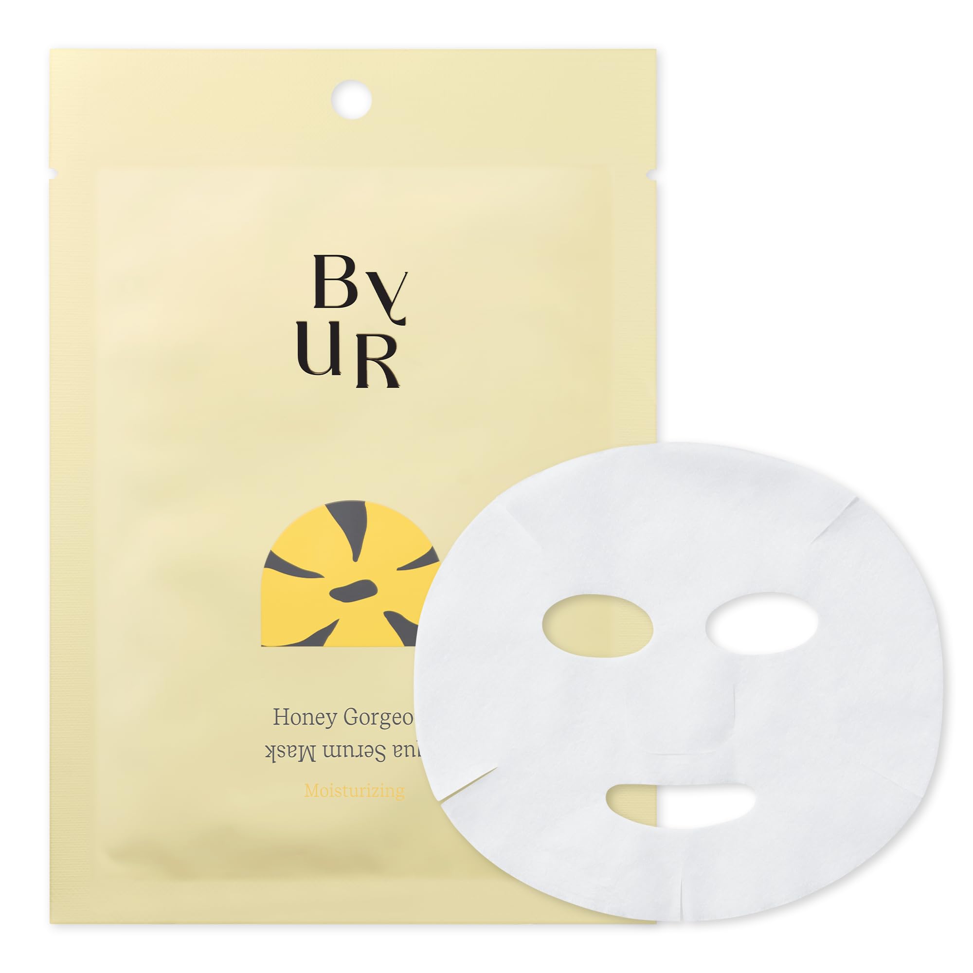 

ByUR Face Pack Sheet Individually Moisturizing Pore Cleansing Aqua Serum 1 Sheet Honey Mask, Wrapped, Mask, (Plump V1)