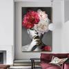 Nordic Home Decorative Poster Women with Rose Flowers Head Wall Art Canvas Painting Modern Interior Living Room Decor No Frame