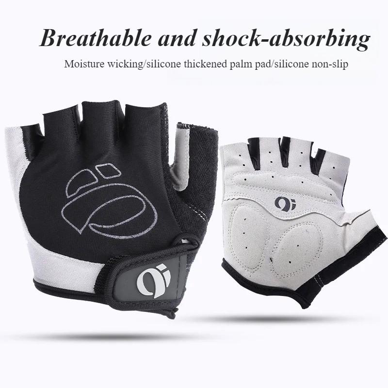 Cycling Gloves Half Finger - Non-Slip Silicone Palm Pad, Breathable Shock-Absorbing for Mountain Biking & Gym,Summer Bike Gloves
