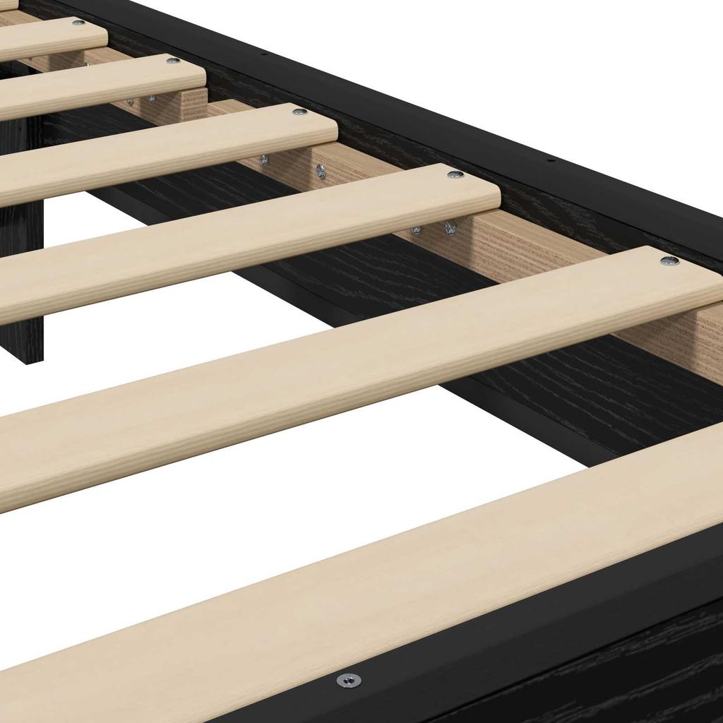 Bed Frame with Headboard Black Oak 80 x 200 cm
