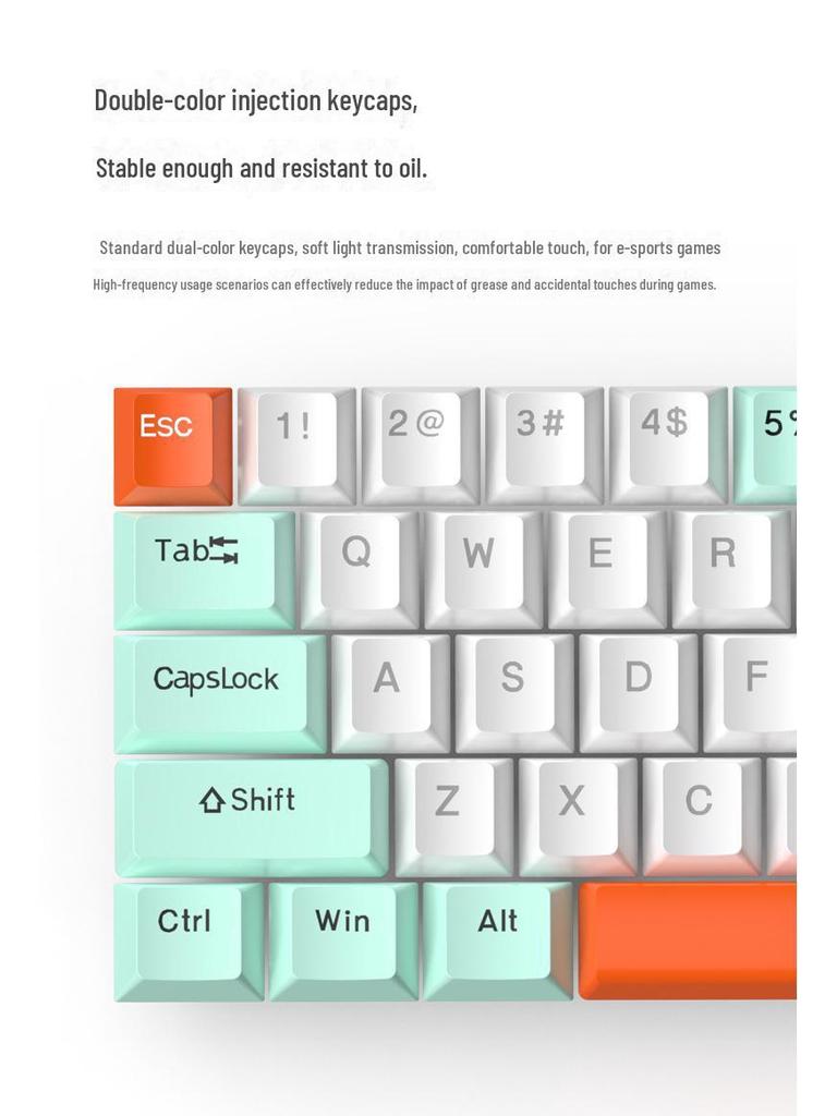 68-key RGB Tri-mode Russian Gasket Wired Mechanical Gaming Keyboard