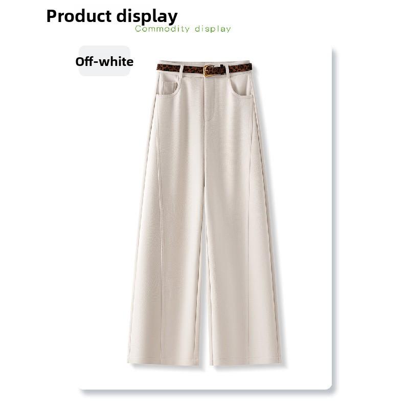 Brown straight wide-leg pants for women, 2026 new spring and autumn style, drapey suit pants, casual pants with a relaxed and casual feel