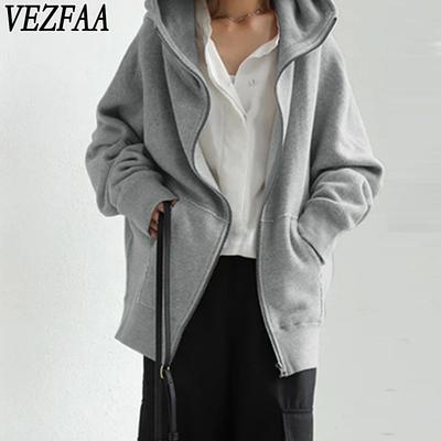 Kadın Modası Rahat Tek Renk Baskı Sonbahar Kış Uzun Kollu Kapşonlu Ceketler ve Montlar