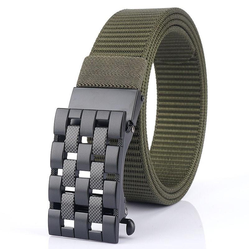 2020 Automatic Buckle Thick Nylon Belt Casual All-matching Jeans 3.5cm Inner