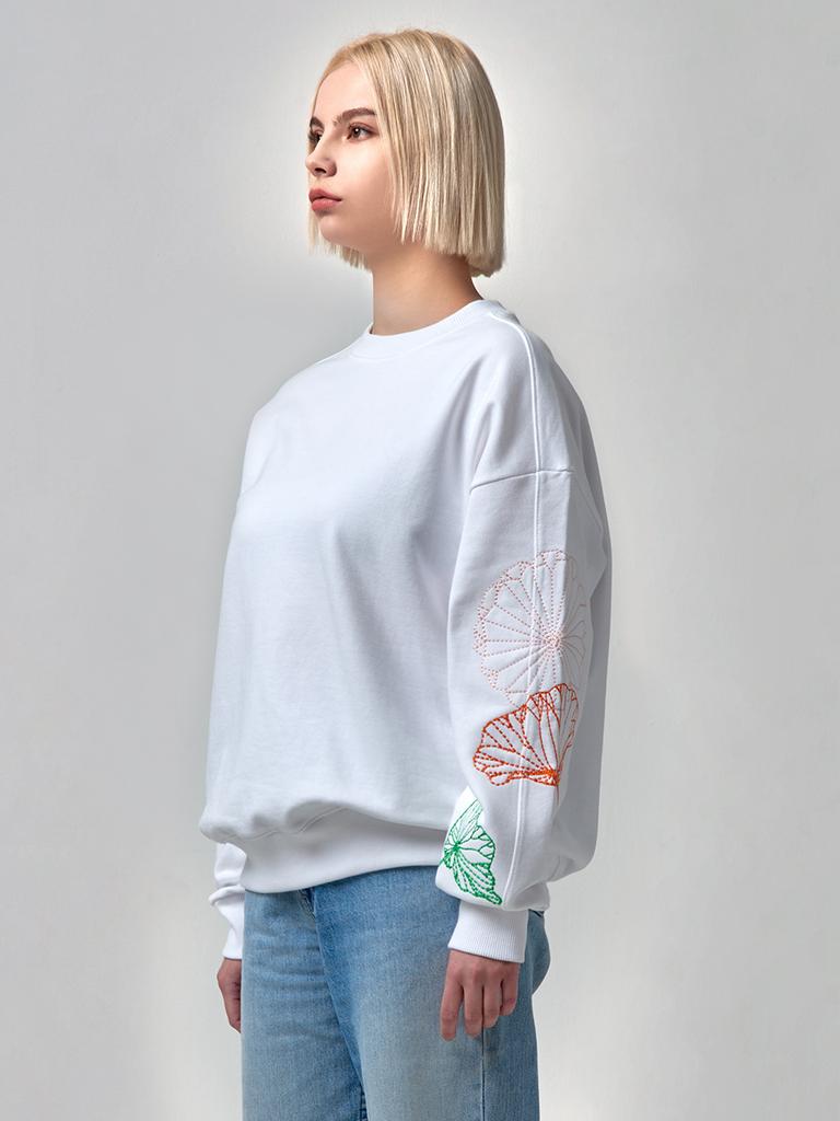 SSQR Women Embroidered Sweatshirt Acc_01_White