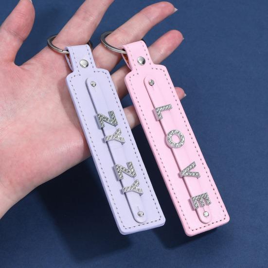 Rhinestone Letter Beads Alloy A To Z Charms Slide Letter Charms Small Spacer Beads for DIY Jewelry Making Keychain Cell Phone Chain Bracelet Craft